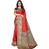 IMTRA FASHION Saree Di Seta Stampata Rossa Tradizionale Indiana Con Camicetta-SELENA RED
