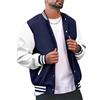 seiveini Giacca da Baseball Uomo Senza Cappuccio Giacca College Bomber Varsity Jacket Cappotto Felpa Sportivo Retrò Autunnale Invernale A Marina L