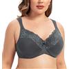 MELENECA Donna Reggiseno Pizzo Minimizer Taglie Forti Cinghie Imbottite Coppa Piena con Ferretto