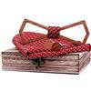 RQPYQF Set di fiocco in legno, papillon da uomo in legno + gemelli e tasche, accessori da uomo per matrimonio, regalo, Stile#14, Taglia Unica