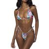 LUNNTE Bikini da donna, set perizoma bikini costume da bagno push up con triangolo coppa spaghetti due pezzi