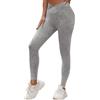 Generisch Leggings colorati da donna Scrub Wash, per fitness, corsa, pesca, sollevamento fianchi, vita alta, leggings da donna, grigio chiaro., M