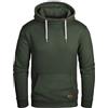 Grin&Bear Felpa con Cappuccio e Zip da Uomo GB494-Olive-S