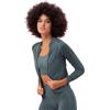 FOCENZA Felpa Donna con Zip Senza Cappuccio Microfibra | Ideale per Sport | Felpa Elasticizzata e Traspirante | Made in Italy