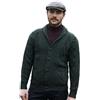 SAOL Cardigan Aran da Uomo con Collo a Scialle a trecce