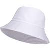 ZRWASKA® Cappello da pescatore unisex reversibile da uomo, da donna, in cotone, per caccia, campeggio, escursionismo, viaggi, pesca, calcio, estate, sole, tinta unita, dimensioni 56-58 cm, bianco