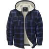 zitysport Camicia Giacca Uomo Tasca Petto Foderato in Pile Foderato in Pile Cappotto Invernale con Tasche Giacca Flanella con Cappuccio Uomo Sudore Cappuccio(Blu Marino,2XL)