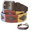 PELPE Cintura in pelle argentina, con cordino abbinato e bracciale in pelle. Cintura ricamata su pelle, per uomo e donna. Cinture Polo Argentina
