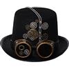 COSDREAMER Cappello Unisex Steampunk Top Cappelli Gotico Ingranaggi Catena Velo Bowknot Cappello (58cm, Nero 9)