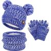 ZASFOU Bambini Cappello Invernale Sciarpa Guanti Touch Screen Set 2 3 4 5 6 7 Anni Berretto Cappelli in Maglia con Pompon Scaldacollo Guanto Regali per Ragazze Ragazzo