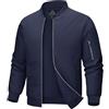 MAGCOMSEN Giacca militare da uomo da combattimento militare, da uomo, con chiusura a cerniera, XL, colore verde militare