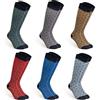 Intocco 6 Paia Calze da Uomo Estive Colorate con Fantasia in Filo di Scozia - Cotone Elasticizzato - Made in Italy - Resistenti - Lunghe e Corte (39/42, Piquet Pois Moda)