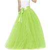 Generic Gonna lunga in tulle, da donna, in tulle, per carnevale, carnevale, con cintura, tutù, costume di carnevale, costume da ballo, maxi gonna in rete
