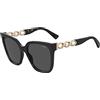 Moschino Mos098/s 807/IR BLACK Sunglasses Women's Acetate, Standard, 55