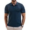 Vortewind Polo da uomo a maniche corte, ad asciugatura rapida, traspirante, da uomo, con polsini a costine, estivi, da golf, Blu mare, S