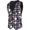 pvucpot Abito Uomo Gilet di Natale da uomo, slim fit, gilet da uomo, festivo Happy Babbo Natale, con stampa natalizia, gilet da lavoro per feste e matrimoni
