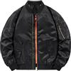 Oanviso Uomo Bomber Jacket Giacca Leggera Giacche Cappotto a Maniche Lunghe Sportiva Casual Classica Giacca a Vento con Cerniera da Uomo Slim Fit Cappotto Colore Solido Moda A Nero 3XL