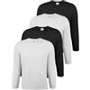 ALPIDEX Maglia Uomo Manica Lunga 100% Cotone Basic Tinta Unita Elasticizzato Maglia Intima Sottocamicia Girocollo, Taglia:XXL, Colore:Black/White