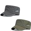 HIQIU 2 cappelli militari da uomo - Regolabile Flat Top Basecap Uomo Estate Militare Traspirante Army Cap Mesh Sport Cap, Verde militare+grigio scuro, Medium-Large