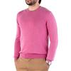 Cashmere Zone-Maglione Uomo Girocollo in Puro Cotone Egiziano Artigianalità Italiana e Confort a Manica Lunga (Rosa Fragola,XXL)