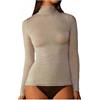 JADEA Maglia Donna 4066 Dolcevita Manica Lunga in Modal e Cashmere Natural, Taglia M