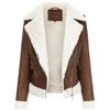 DLLDLGG Giacca In Pelle Oversize Da Donna, Cappotto Invernale In Montone Spesso Foderato In Pile, Giacca Bomber Corta