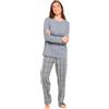 TRAMAS+ Pigiama Donna 100% Cotone, Pigiama Lungo Donna, Completo Maglia Maniche Lunghe e Pantaloni Lunghi con Vita Regolabile - XL, Ocean Indigo