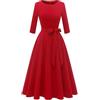 Dasongff Abito vintage anni '50 Donna Retro Rockabilly Pin-Up Chic Ed Elegante Abiti Senza Maniche a Pois Anni 40 50 60 Swing Casual da Ballo Matrimonio Cocktail Cerimonia, rosso, M