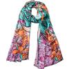 JWSilk Sciarpa lunga in seta Charmeuse Stampa artistica classica, Arancione Iris
