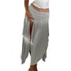 ORANDESIGNE Donna Y2K Vintage Gonna Lunga Pizzo Trasparente Irregolare Gonna Midi Boho Floreale Spacco con Volant Maxi Gonna Estate Gonna da Spiaggia A Cachi S