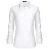 Stamain Camicia Donna Manica Lunga No Stiro Blusa Elegante Regular Fit Camicetta Classica per Ufficio Lavoro Cerimonia vestibilità Comoda Bianco S
