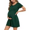 Demegimi Camicia da Notte Donna Pizzo Premaman Cotone Camicia da Notte per Allattamento con Bottoni Aperto Anteriore Scollo a V