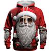 Generisch Divertente maglione natalizio da uomo, con stampa 3D, con cappuccio, motivo natalizio, con scritta in lingua tedesca, #13 Rosso, 4XL