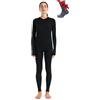 Merino.tech Completo Lana Donna Merinos - Intimo Termico Merino Maglia e Pantalone con Calzini Leggero, Medio, Pesante (Medium, 165 Lite Black)
