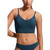 CRZ YOGA Scollo a V Longline Top Bikini | Imbottito, Coppa A-D, Taglio Corto, Spalline Regolabili Sottili, Nuoto, Costume da Bagno per Donna