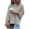 Saodimallsu Maglione oversize da donna con spacco laterale | Girocollo, maniche lunghe, maglia a costine, felpa casual per autunno e inverno
