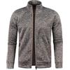 Fulidngzg Giacca Uomo Invernale in Pile con Colletto Eretto Cerniera S-5XL Maglione Caldo Elegante Casual Felpa Senze Cappuccio Leggero Primaverile per Lavoro Trekking Sportiva,Caffè,M