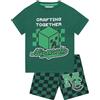 MINECRAFT Pigiama Bambino, Pigiami Ragazzo Creeper, Pigiama Bambino Manica Corta, Verde 9-10 Anni