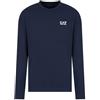 Emporio Armani EA7 T-Shirt Core Identity a Manica Lunga da Uomo, 8NPT28 (IT, Testo, 4XL, Regular, Regular, Blue)