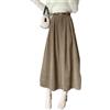 FZKun Elegante gonna lunga da donna in velluto a coste elastica a vita alta A-Line Maxi gonna in velluto a coste gonna svasata autunno inverno, 65, XL