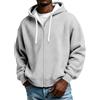 generic Felpa con cappuccio da uomo leggera a tinta unita con zip intera, taglie grandi e alte con tasche, felpa con cappuccio da uomo con zip intera, bianco, 4XL