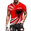 Generic Mappa E Stemma Dell'Albania Eagle Patriot Maglietta T-Shirt Manica Corta Magliette Basic Girocollo Maglietta Uomo Tee T-Shirt per Hip-Hop Sport Palestra