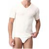 Liabel Maglietta Intima Uomo Lana Cotone 65% Lana 2-3 Pezzi Scollo V Maglia Intima Uomo Termica Invernale 5321 (3 Pezzi Bianco Lana, M)