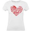 DND di D'Andolfo Ciro T-Shirt Maglia Bianca o Nera da Donna con Stampa Cuore Love, Stampata Direttamente su Tessuto. Idea Regalo per San Valentino (XL, Maglia Bianca - Love Rosso)