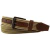 TigerTie Cintura elastica di alta qualità con fibbia in acciaio inox e applicazioni in vera pelle, larghezza cintura 35 mm
