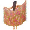Mandala Life ART Pareo da Spiaggia Donna Lungo Grande Cottone Nappa Sarong Boho XXL Copricostume Mare Bikibi Cover Up Tunica Sclarpa Gonna Decorazione Murale Arazzo da Parete 180X120Cm Rayon Fatto in India