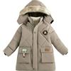 Generico Piumino 100 Gramerimi Bambino Leggeri Giacche Unisex per Bambini Giubbotto 100 Grammi Ragazza Giacca Invernale Bambino Caldo e Confortevole Cappotti da Esterno (Khaki, 7-8 Years)