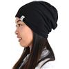 CHARM Cappello Uomo E Donna Estivo Giapponese, Berretto Jersey Elasticizzato da Skate, Slouchy Beanie, Cuffia Oversize Nero