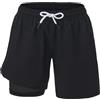 Leeboom Costume Bambino Mare 2 in 1 con Slip Interno - Costume Ragazzo Mare Antistrappo Asciugatura Rapida con Mutandina Integrata, Ideale per Estate e Piscina