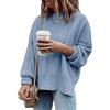 Saodimallsu Maglione oversize da donna con spacco laterale | Girocollo, maniche lunghe, maglia a costine, felpa casual per autunno e inverno
